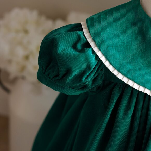 Girls Green Pinwale Corduroy Float Dress Bailey Boys Boutique NWT - Picture 4 of 5